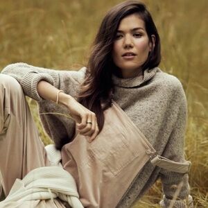 Hatch maternity Sophie sweater gray turtleneck confetti 1 small